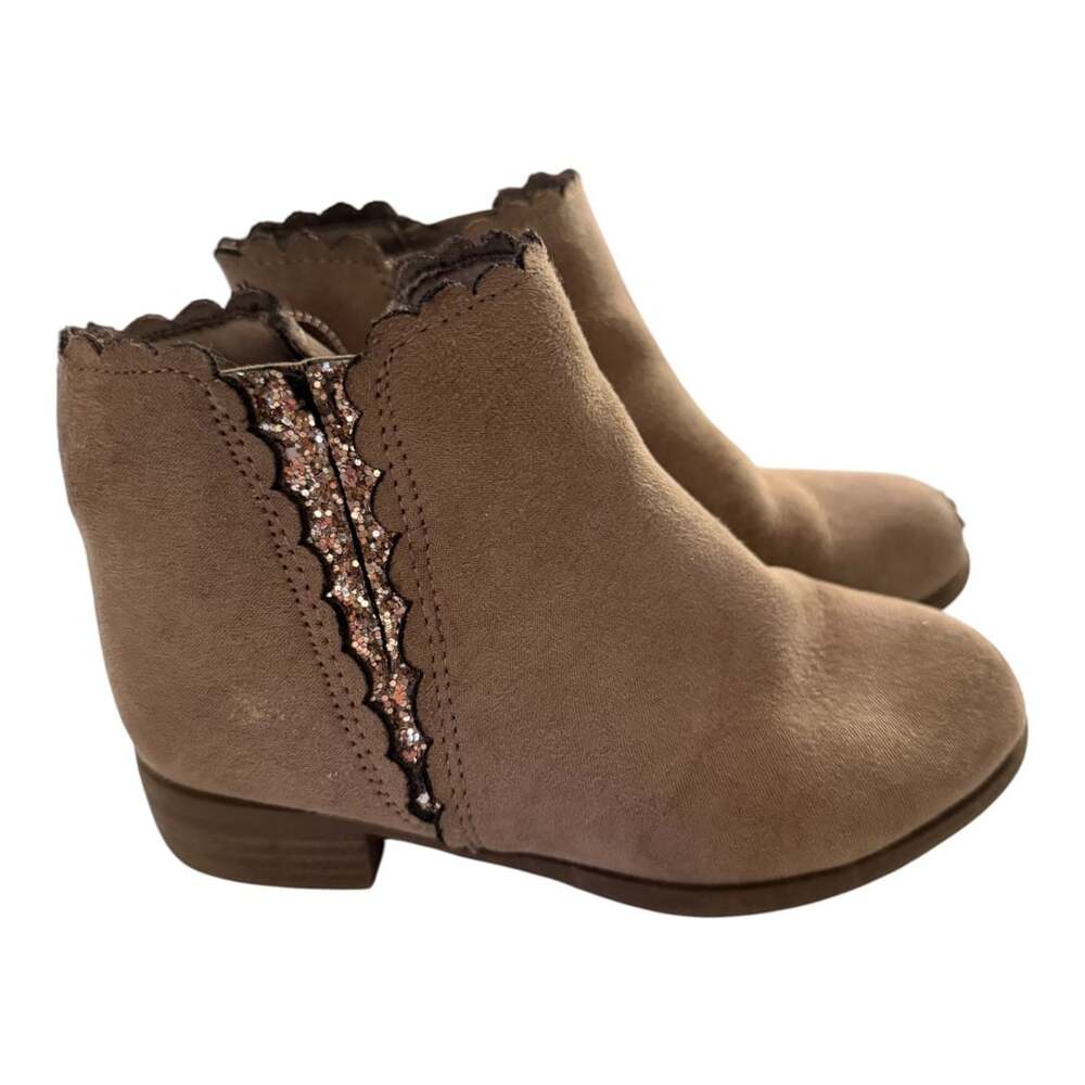 Girls Faux Leather Zip Short Boots,